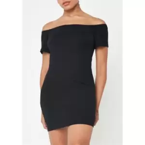 Missguided Bardot Back Detail Mini Dress - Black