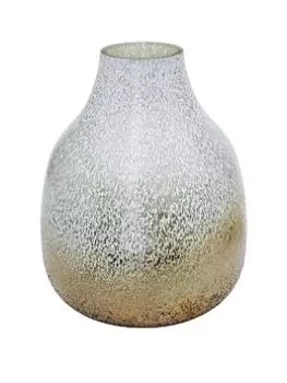 Ivyline Verre Frosted Ribbed Glass Gold Vase