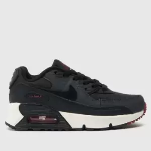 Nike Grey & Black Air Max 90 Junior Trainers