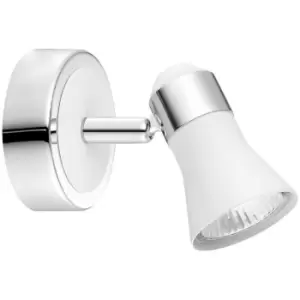 Fort Single Spotlight Matt White Chrome Aluminium GU10 1x50W - Merano