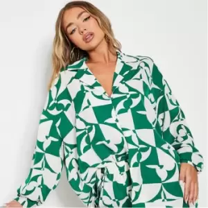 I Saw It First Oversized Shirt Co-Ord - Green