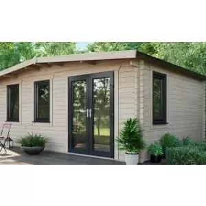 Power Sheds 14 x 18ft Right Hand Door Apex Chalet Log Cabin