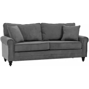 Homcom - Fabric Sofa 2 Seater Sofa for Living Room Loveseat w/ Throw Pillow Grey - Grey