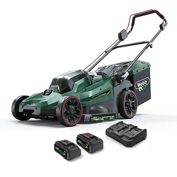 Webb WEV20X2LM43 43cm 40V Cordless Brushless Rotary Lawnmower