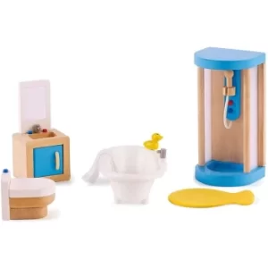 Hape Family Bathroom Wooden Doll House Furniture Playset