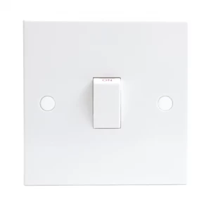 KnightsBridge 20A White 1G Double Pole 230V Electric Wall Plate Switch