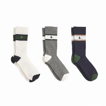 Jack Wills Longhurst Multipack Socks 3 Pack - Grey Marl