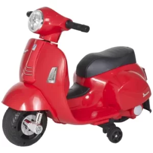 Homcom Ride on Vespa Licensed Kids Scooter 6V, Red