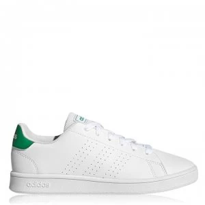 adidas Advantage K Junior Trainers - Cloud White / Green / Grey Two