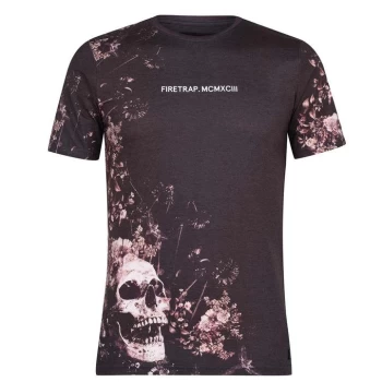 Firetrap Sub T Shirt Mens - Black Skull