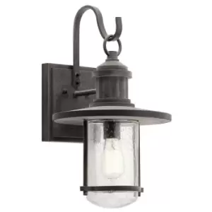 Outdoor IP44 1 Bulb Wall Light Lantern Weathered Zinc LED E27 100W d01776