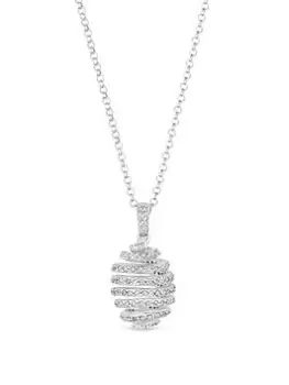 Simply Silver Sterling Silver 925 Cubic Zirconia Honey Pendant Necklace