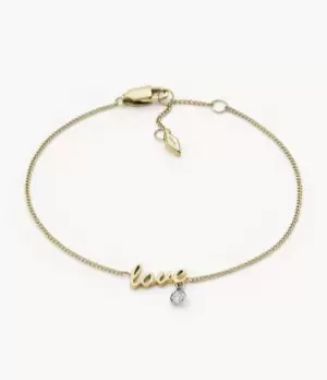 Fossil Women Sadie Love Notes Two-Tone Stainless Steel Station Bracelet