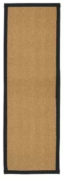 Herringbone Weave Brown, Black Rug 180Cmx60Cm