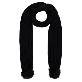 Firetrap Cable Knit Scarf Ladies - Black