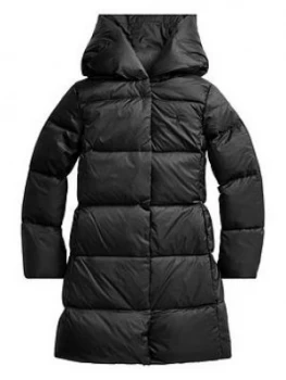 Ralph Lauren Girls Long Down Padded Coat - Black