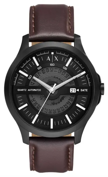 Armani Exchange AX2446 Mens Black Dial Brown Leather Watch