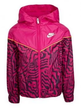 Nike Younger Girls Printed Full-Zip Windrunner Jacket - Purple