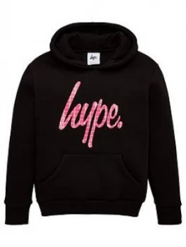 Hype Girls Rose Invade Overhead Hoodie - Black, Size Age: 13 Years, Women