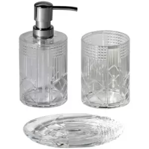 Balmoral Collection Clear 3 Piece Bathroom Accessory Set - Clear