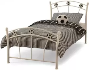 Serene Soccer Football 3ft Single White Metal Bed Frame