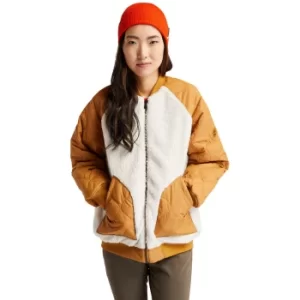 Timberland Reversible Fleece Bomber For Her In Dark Yellow Orange, Size L