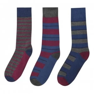 Firetrap 3 Pack Formal Socks Mens - Striped